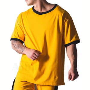 Venta al por mayor de camisetas de gran tamaño para hombre 100% algodón pesado microfibra manga corta de talla grande logotipo personalizado impreso Digital método sólido - Product Image 1