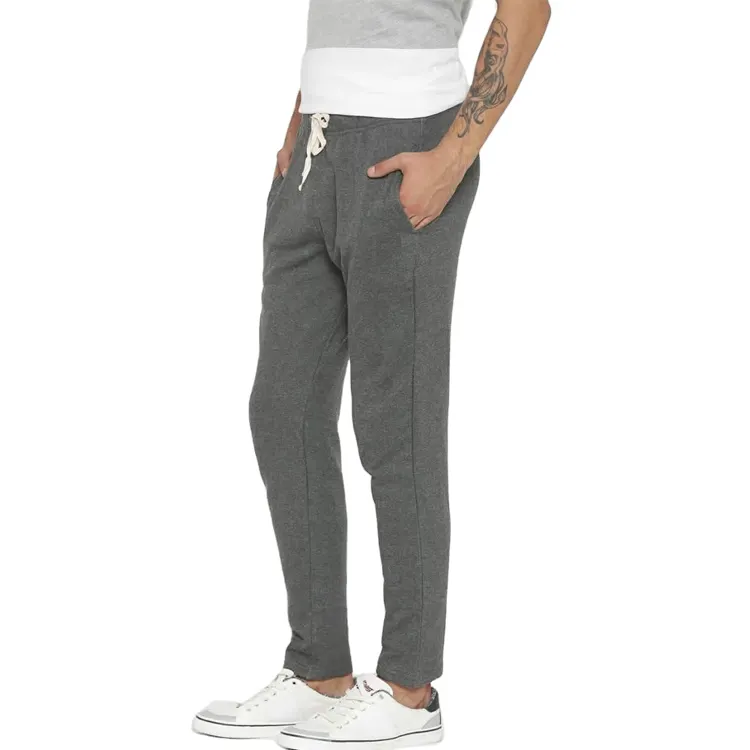 Pantalone da pista da uomo traspirante in cotone 100% di alta qualità M L XL XXL 3XL 4XL taglia doppia tasca laterale con Zip tracce da uomo senza polsini