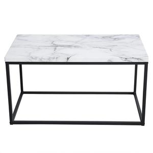 Table basse rectangulaire moderne en marbre avec cadre en poudre noire Offre Spéciale le centre de table du salon et de la chambre à coucher - Product Image 2