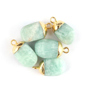 Résultats et composants de bijoux en Amazonite naturelle en forme de boule connecteur simple Bail pour la fabrication de bijoux, fournitures de connecteur de pendentif - Product Image 3