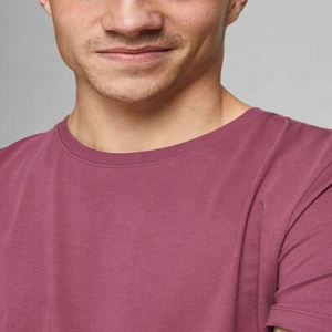 T-shirts pour hommes personnalisés de couleur bordeaux en gros slim fitness à manches courtes été coton logo personnalisé col en o broderie impression - Product Image 6