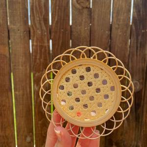 Dessous de verre en rotin de bambou faits main, accessoires de cuisine décorative pour la maison - Product Image 6
