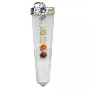 Venta al por mayor jaspe dálmata piedra Chakra punto colgante mejor calidad curación Natural cristal ágata piedra preciosa novedad regalos - Product Image 2