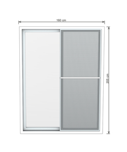 Porte coulissante extérieure en verre 160x205 à prix de gros, couleur blanche, ouverture latérale, design moderne, garantie 1 an, porte en PVC - Product Image 1