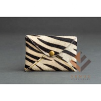 Nouveau mini porte-monnaie pour femme en cuir véritable 100% imprimé animal, porte-cartes fin pour poche avant, fermeture à bouton pour cartes de crédit