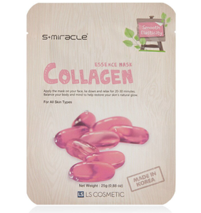 Mascarilla de esencia de colágeno S + MIRACLE, mascarilla facial reafirmante, mascarilla calmante para el cuidado diario, paquete de mascarilla cosmética de Corea K-beauty - Product Image 1