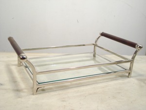 Plateau de service de forme ovale en fonte d'aluminium en métal de conception unique avec poli miroir - Product Image 5