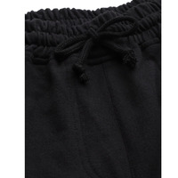 Pantalon Harem Jogger Noir pour Femme, Taille Mi-Haute, Cordon de Serrage, Coupe Ajustée, Longueur Cheville, Décontracté, en Coton Tricoté Polaire, Couleur Unie, Vêtement d'Hiver