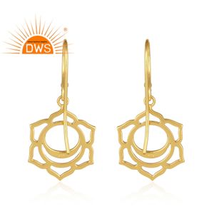 Svadisthana <b>Chakra</b> Earrings 18k Gold Plated Silver <b>Jewelry</b> Wholesale 925 Sterling Silver Earrings for Women Gift for Her - Product Image 3