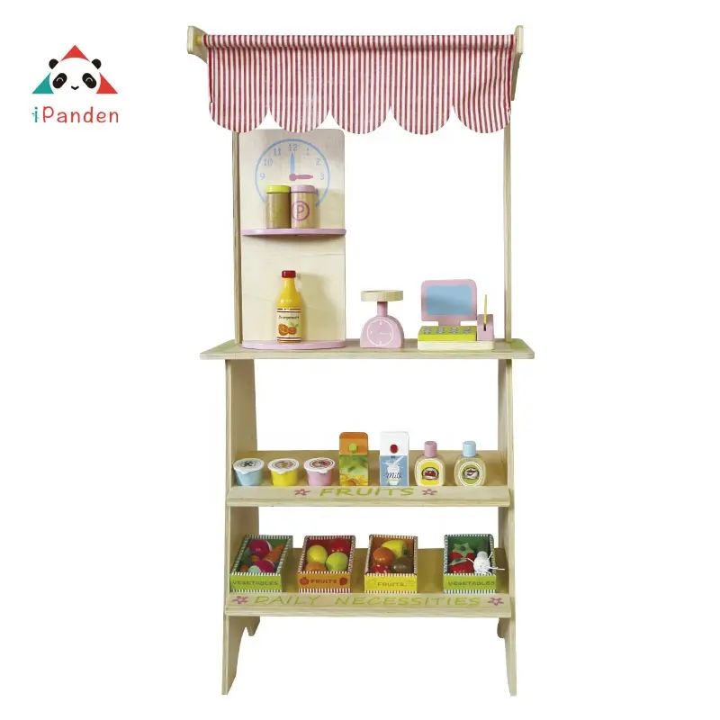Ipanden mercado tienda que de madera mini tienda juguetes para los niños