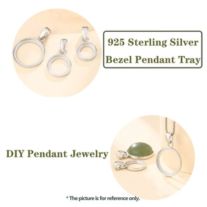 Venta al por mayor plata esterlina 925 28 MM Ajuste de pinza Lisa 3 MM lazo colgante encontrar accesorios de joyería para ocasiones de regalo - Product Image 6