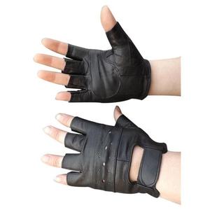 Guantes clásicos de medio Dedo de cuero genuino para hombres y mujeres Estilo de invierno personalizado por el fabricante de moda para conducir ciclismo - Product Image 5