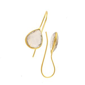 2025 superventas 925 plata esterlina forma de pera 12x16mm cristal cuarzo colgante piedra preciosa Natural joyería pendiente para mujeres y niñas - Product Image 3