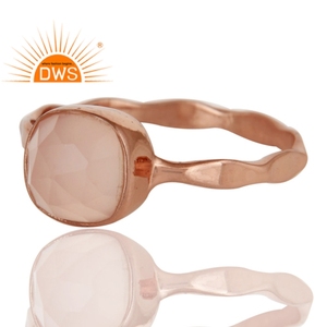 โรสโกลด์ชุบตอกแหวนเงิน925แหวนเครื่องประดับกุหลาบ Chalcedony พลอยแหวนออกแบบเครื่องประดับผู้ผลิต - Product Image 2