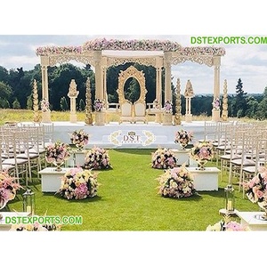 Marvelous Indian Wedding Outdoor Mandap Outdoor Indian Wedding Mandap USA <b>Enchanting</b> Outdoor Mandap Decor for Wedding - Product Image 1