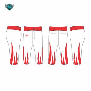 Pantalon de baseball personnalisé avec ceinture rouge et rayures latérales pour hommes et uniformes d'équipe de jeunes - Product Image 3