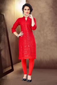Ladies Indian Style Rayon Salwar Kameez Alta calidad y bajo precio Laggings Kurti Hecho de tela de rayón - Product Image 5