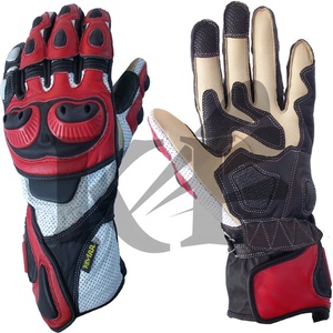 Gants de moto en cuir à doigts entiers - Imperméables, compatibles avec les écrans tactiles, respirants, antidérapants, fermeture à boucle, gants anti-UV - Product Image 1