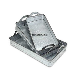 Premium Quality Luxurious Galvanized Serving Dish <b>Disposable</b> Best Wholesale <b>Platter</b> Exporter Serving Tray - Product Image 3
