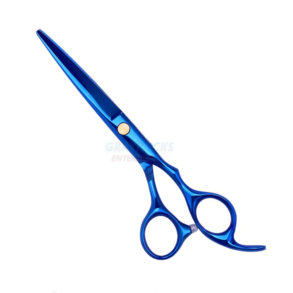 Hairdressing Barber Scissors Blue Cutting Scissors Hair Salon Supplies Coating 440c Japanese Steel Stainless Steel Adjustable