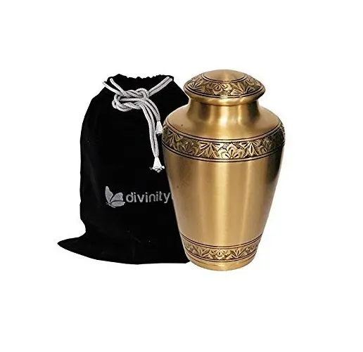 golden and black design funeral urns new arrival cremation urns for ashes Brass Golden Black Urns Wholesale From Indian Vendor