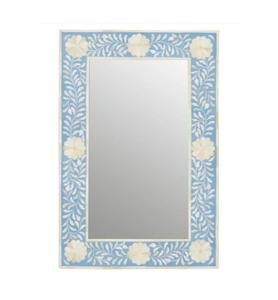 Modern Eco-Friendly Illuminated <b>Bathroom</b> Vanity <b>Wall</b> <b>Mirror</b> with Handmade Bone Inlay Frame Polished Edge From Uttar Pradesh - Product Image 1