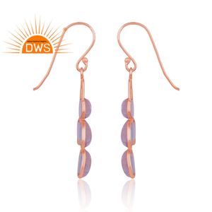 <b>925</b> Sterling <b>Silver</b> Natural Pink Amethyst Gemstone Dangle <b>Earring</b> For Women Jewelry Manufacturer - Product Image 3