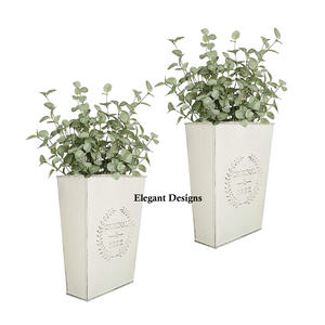 Maceta de pared hecha a mano galvanizada de lujo, juego de dos macetas con forma de cono de diseñador para guardería, decoración de jardín de alta calidad - Product Image 5