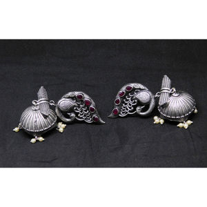 ต่างหู Jhumka ทำด้วยมือ,ต่างหูทำจากเงินมีลักษณะคล้ายกัน - Product Image 3