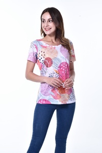 Camiseta de encaje de manga corta con cuello de pico para mujer, Tops informales holgados, camisetas para mujer 2022 - Product Image 2