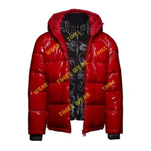 เสื้อโค้ทบุนวมสีตัดกันสำหรับผู้ชายเสื้อแจ็คเก็ตขนเป็ดไนลอนเสื้อโค้ทกลางแจ้งมีฮู้ดให้ความอบอุ่นสำหรับฤดูหนาว - Product Image 1