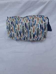 Sac de cosmétiques en coton matelassé, bloc à main, sac pour extérieur, tissu en coton imprimé Floral, matelassé avec plusieurs compartiments - Product Image 4