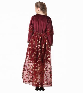 Vestido Maxi Largo Informal para Mujer, Estilo Vintage Indio Hecho a Mano, de Alta Calidad, 100% Algodón Crepé, Cuello en V, Manga Larga - Product Image 3