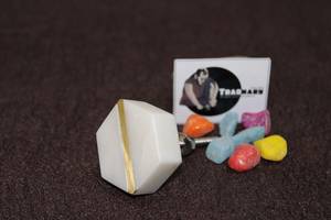 Marble Drawer Knob Latest Design <b>White</b> Hexagon Shape With Thin Brass Strip in Middle for Furniture & Hardware Tradnary Sambhal - Product Image 3