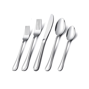 Cubiertos de acero inoxidable modernos, cuchillo de Metal plateado, tenedor, cuchara, cubiertos dorados - Product Image 1