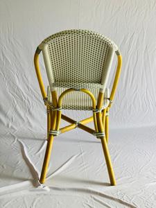 Chaises longues en rotin bleu, siège d'extérieur en osier et rotin, à dossier haut, meubles d'extérieur, pour bistrot française, noir et blanc, bon marché - Product Image 5
