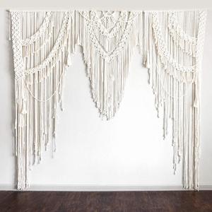 Rideau en macramé fait main, vague, porte, chambre à coucher, salon, couloir, 120x200 CM, décoration intérieure, décorations murales de luxe, 100% polyester, complet - Product Image 2