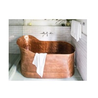 Baignoire d'angle autoportante en cuivre artisanale traditionnelle, taille personnalisable, accessoire de vidange, toutes couleurs, pour salle de bain