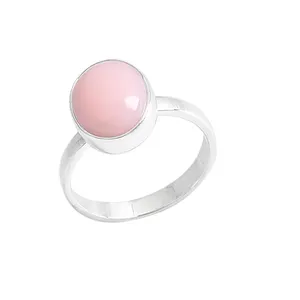 Pink Opal Ring Gemstone Ring Handmade Jewellery 925 Sterling Silver Natural Jewelry Handmade 925 Stamp CASA DE PLATA Oval 25pcs