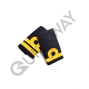 Officiers de cérémonie Grade Diapositives/Épaulettes Couleur noire personnalisée avec barre de couleur or Conception Rand Slide Epaulettes - Product Image 6