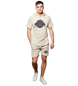 Conjunto de camiseta y pantalón corto de algodón para hombre, conjunto doble, venta al por mayor, 2022 - Product Image 6