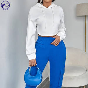 Venta al por mayor personalizado de las mujeres de manga larga Jersey superior sudaderas con capucha cortas para el invierno - Product Image 6