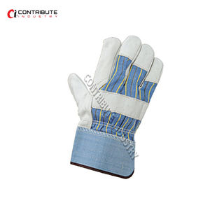 Gants de sécurité en cuir croûte canadien anti-coupure et antidérapants pour la construction, protection des mains, logo et couleur personnalisables, inspection QC % - Product Image 4