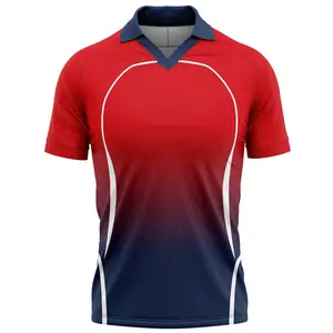 नवीनतम डिजाइन बनाने की क्रिया पुरुषों वयस्कों खेल पहनने के कपड़े सस्ते कस्टम ब्रांड क्रिकेट पोलो टी शर्ट