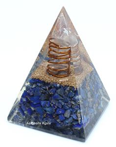 Pierre de lune arc-en-ciel naturelle Pyramide d'orgone Énergie nubienne Pierre précieuse Vente en gros Pyramide d'orgone Protection EMF Pyramide de cristal de guérison - Product Image 2