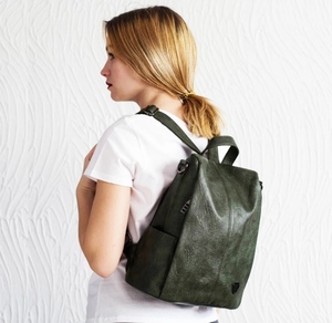 2021 new design girls <b>Backpack</b> bag genuine Leather <b>college</b> Schoolbag Ladies Shoulder bag high quality custom logo - Product Image 2