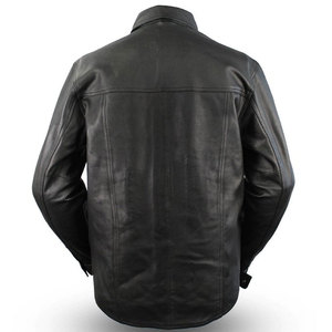 Blouson en cuir homme, de haute qualité, avec boutons avant, à la mode, hiver 2022 - Product Image 6