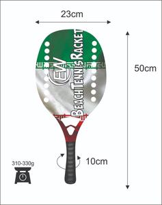 ไม้เทนนิสชายหาดแบบกำหนดเอง คาร์บอนไฟเบอร์/ไม้พายคาร์บอน พร้อมโลโก้และสีที่คุณต้องการ น้ำหนัก 310-330 กรัม ความยาว 50 ซม. - Product Image 2