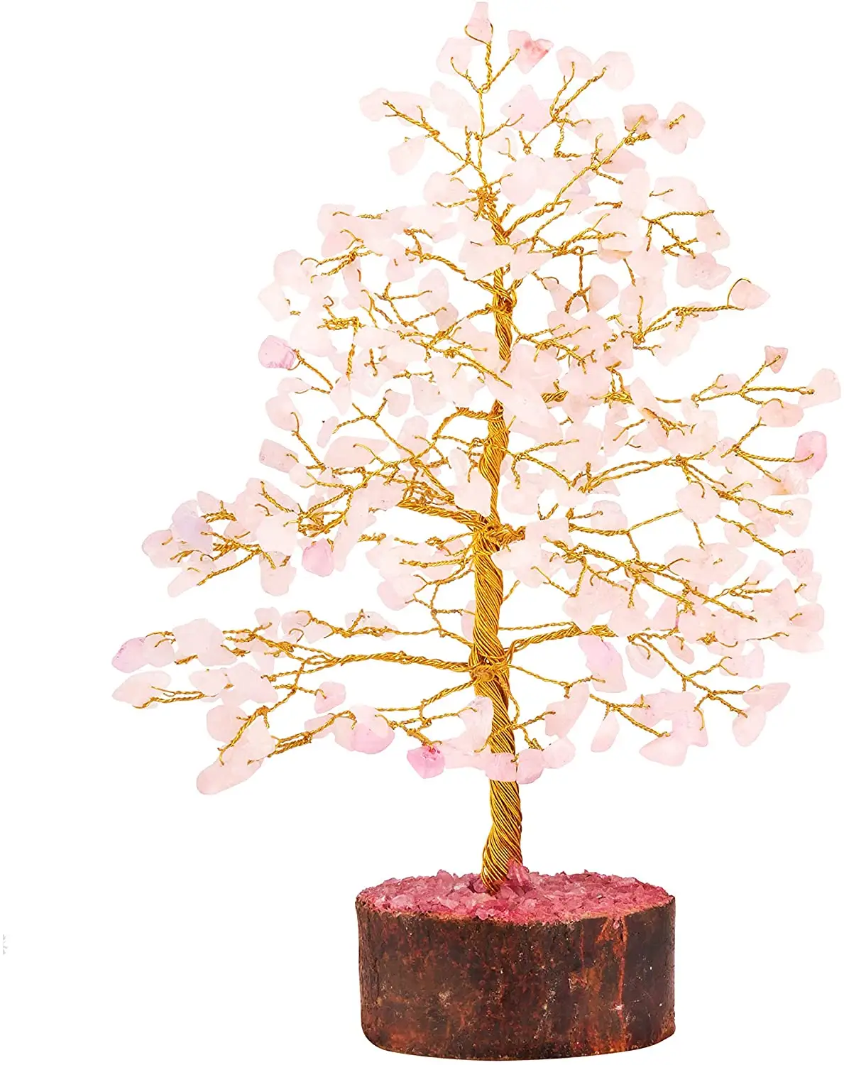 Groothandel Rose Quartz 300 Chips Gouden Draad Boom Mooie Rozenkwarts Edelsteen Boom Voor Decoraties Uit Muntaha Agaat