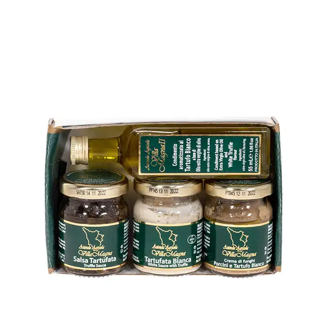 이탈리아 특별 선물 상자 기름과 흰색 송로 버섯 소스와 Porcini 크림
